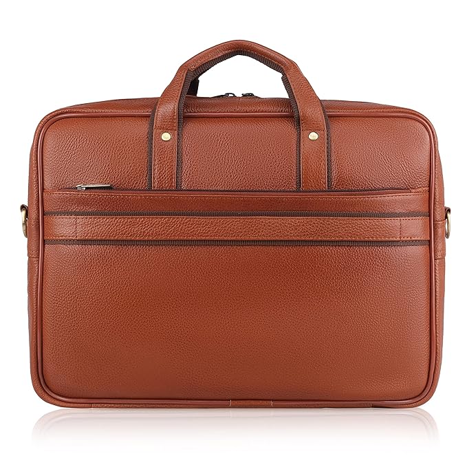 WildHorn Genuine Leather 15.6" Office Laptop Bag for Men | Professional Briefcase Bag