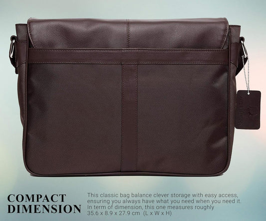 WildHorn Leather Messenger Bag for Men | Office & Laptop Bag 13.5"
