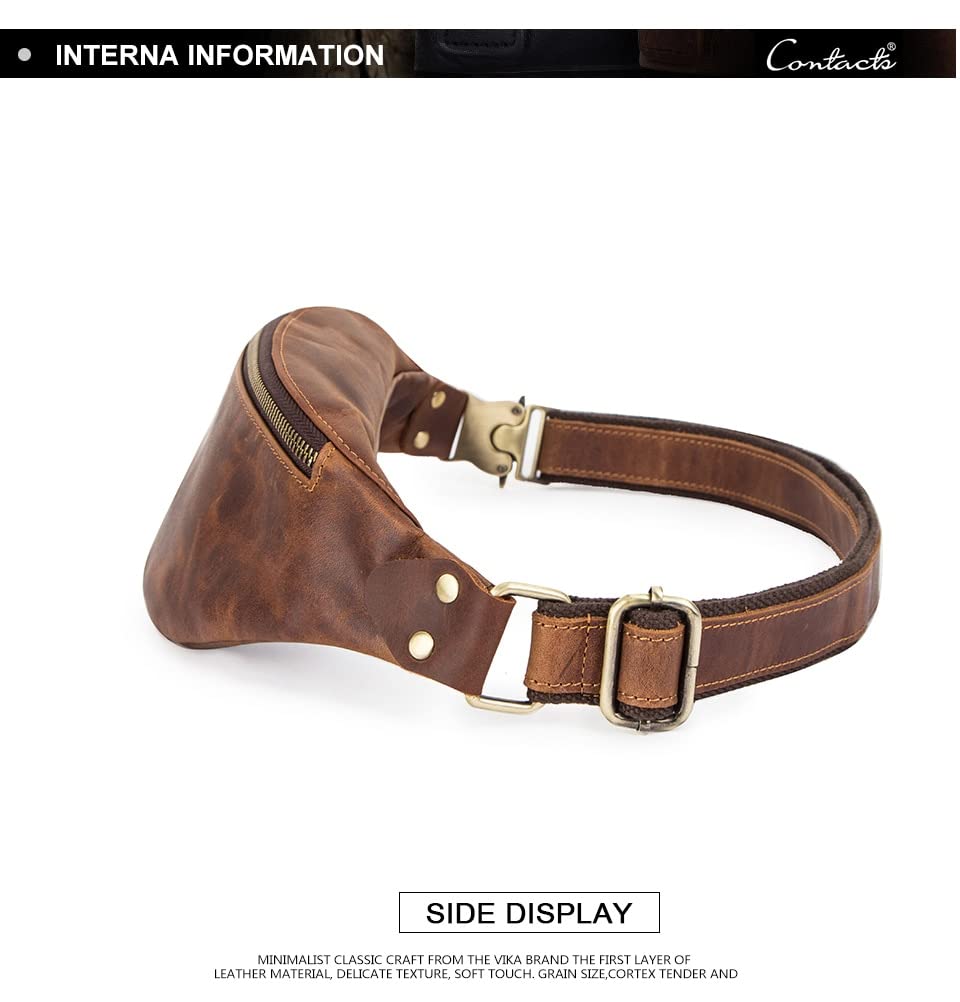 Genuine Leather Fanny Pack – Waist & Crossbody Hip Bag for Men & Women
