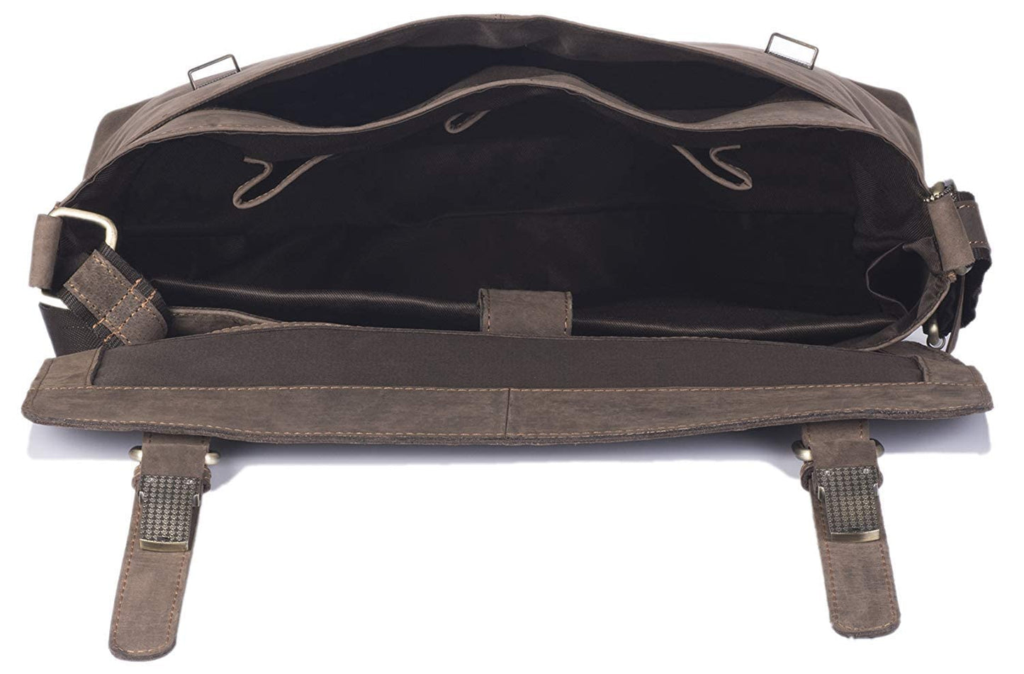 WildHorn Genuine Leather 15" Laptop Bag for Men | Office, Travel & Casual Bag — Dark Brown