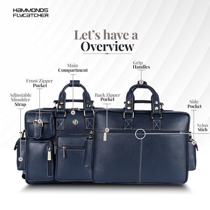 Genuine Leather Executive Office Bag | 15.6" Laptop Briefcase for Men