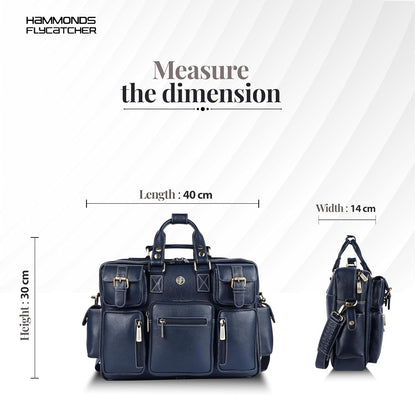 Genuine Leather Executive Office Bag | 15.6" Laptop Briefcase for Men