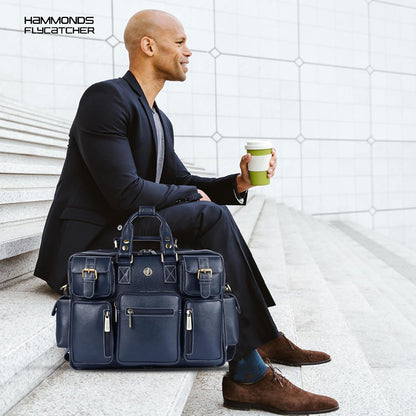 Genuine Leather Executive Office Bag | 15.6" Laptop Briefcase for Men