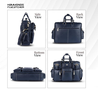 Genuine Leather Executive Office Bag | 15.6" Laptop Briefcase for Men