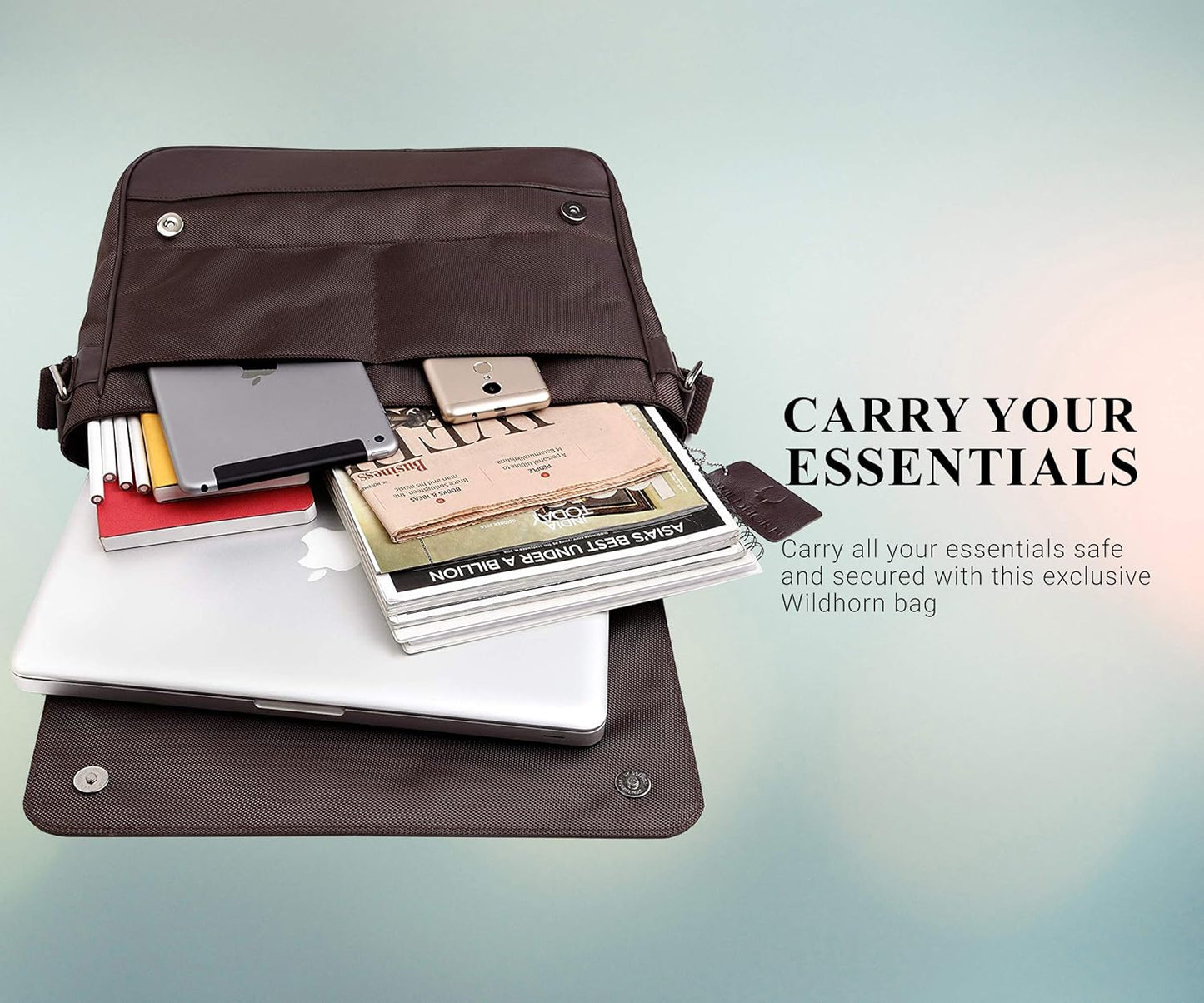 WildHorn Leather Messenger Bag for Men | Office & Laptop Bag 13.5"