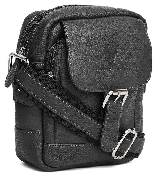 Genuine Leather Mini Sling Bag for Men – Compact Crossbody Shoulder Bag