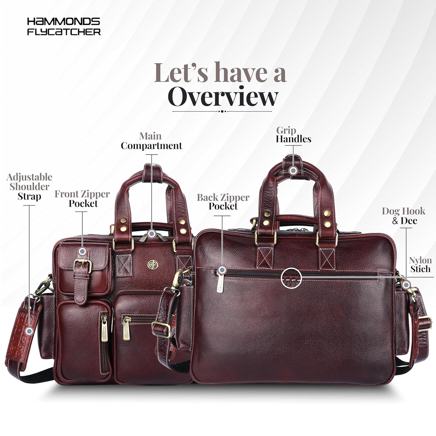 Genuine Leather Executive Office Bag | 15.6" Laptop Briefcase for Men