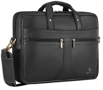 WildHorn Genuine Leather 15.6" Office Laptop Bag for Men | Professional Briefcase Bag
