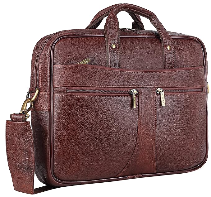 WildHorn Genuine Leather 15.6" Office Laptop Bag for Men | Professional Briefcase Bag