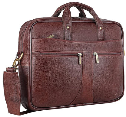 WildHorn Genuine Leather 15.6" Office Laptop Bag for Men | Professional Briefcase Bag