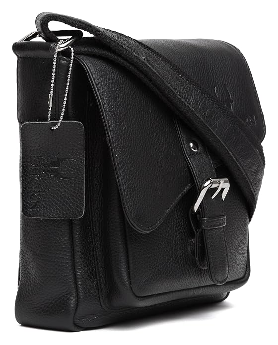 WildHorn Genuine Leather Crossbody Sling Bag Black worn – Everyday Carry for Men Mauritius | bags.mu